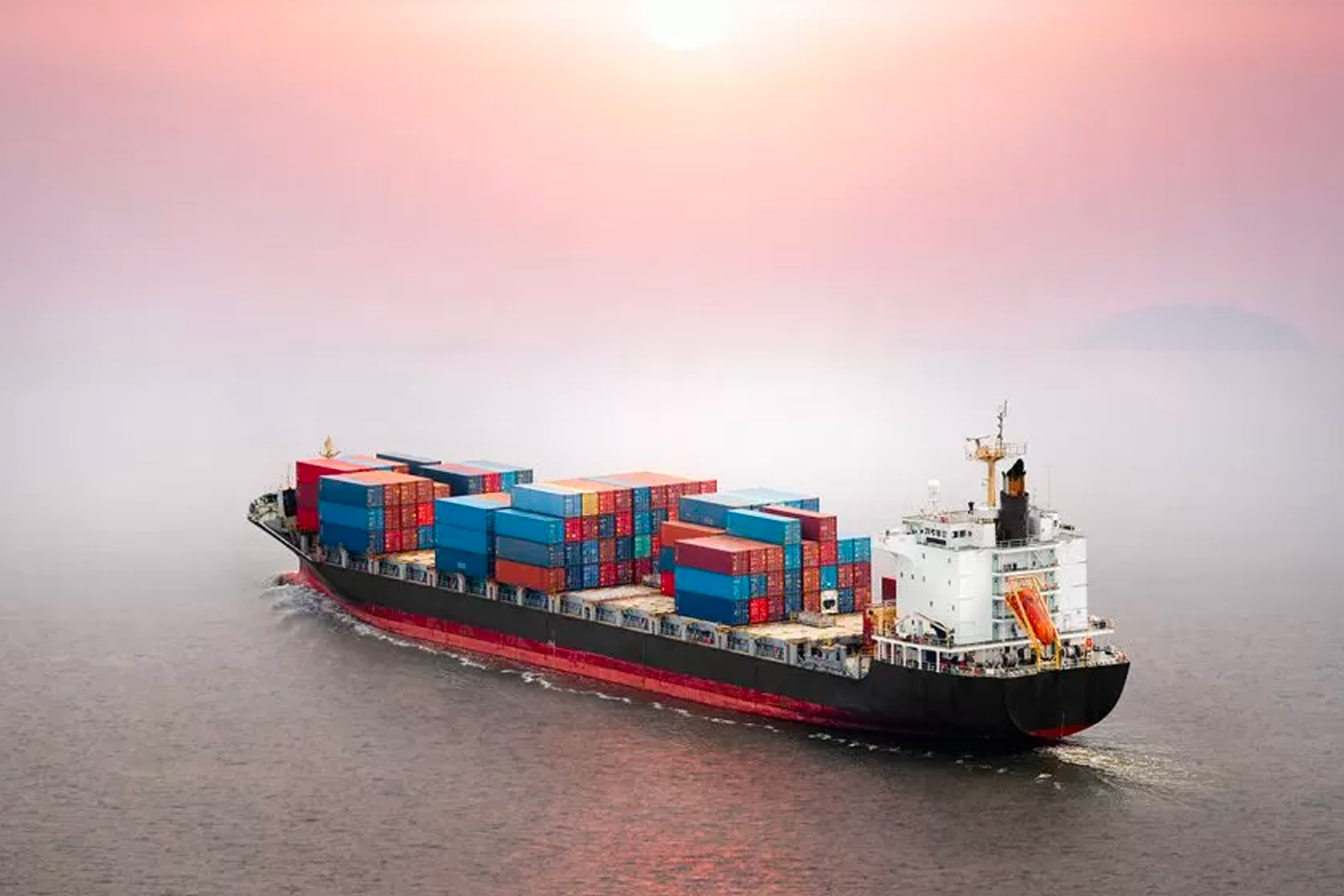 An image of a container ship to highlight the Accelleron maritime industry survey